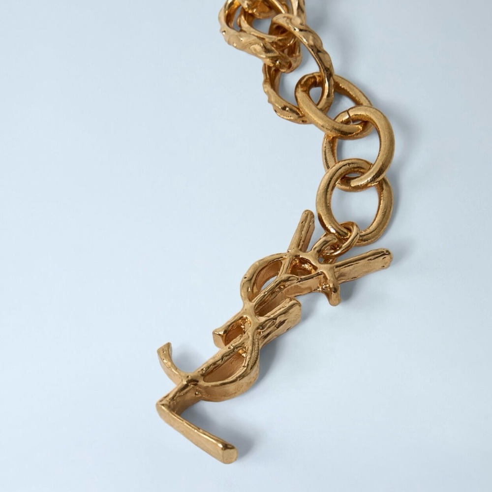 SAINT LAURENT YSL logo charm chain bracelet - Picture 2 of 3